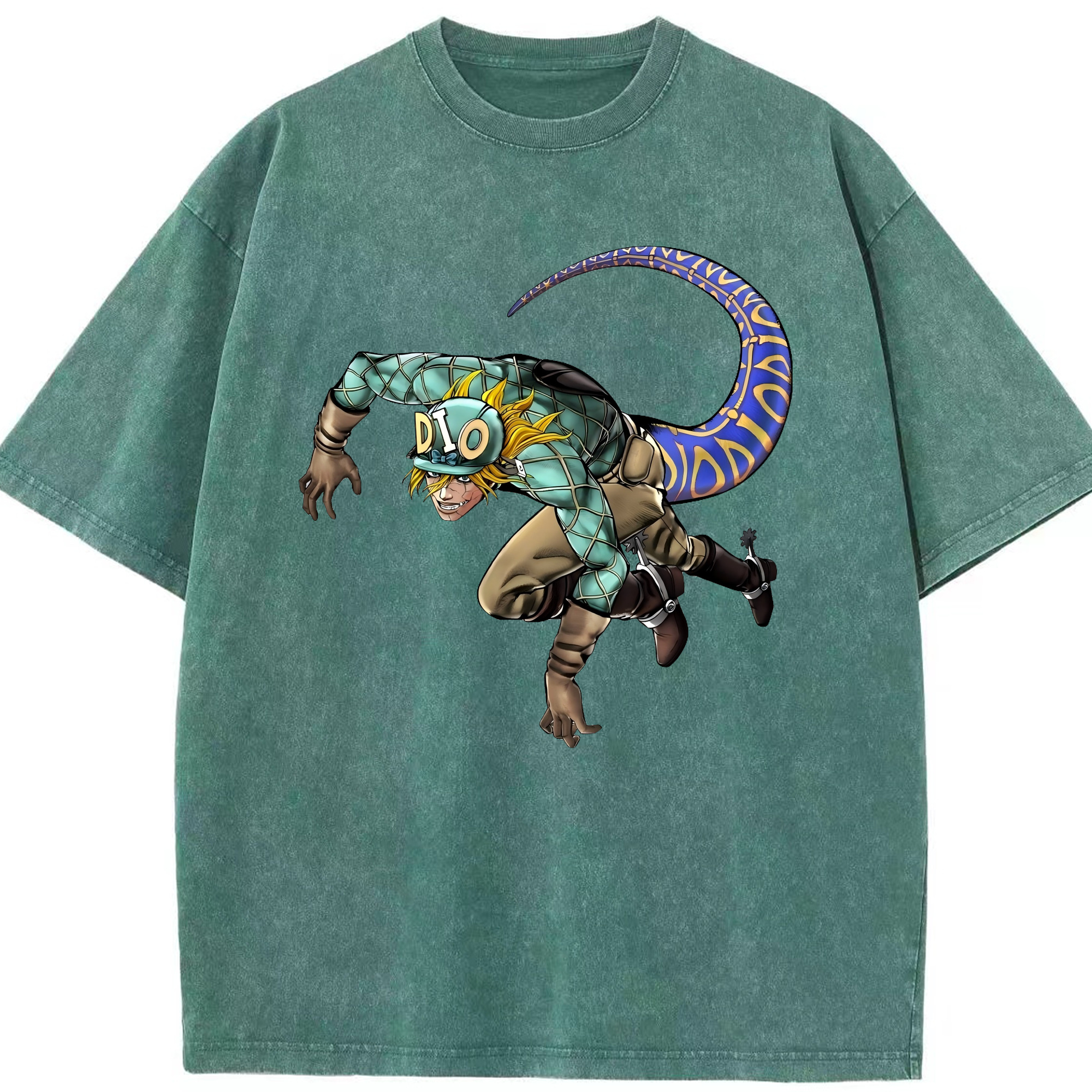 （画像用） ジョジョの奇妙な冒険 ディオ?ブランドー JoJo's Bizarre Adventure Dio Brando 綿100% ヴィンテージ風 半袖Tシャツ（フロントプリント）